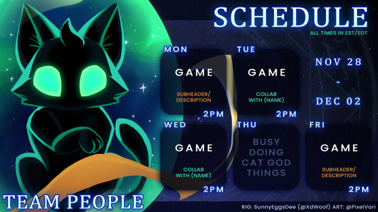 Team People - Stream Schedule